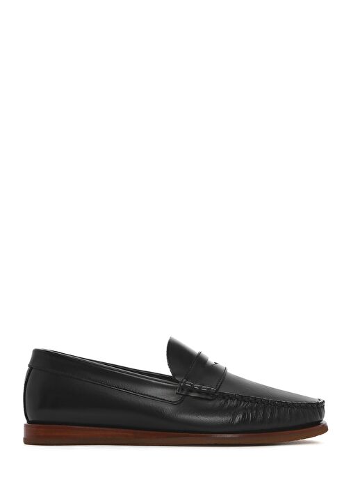 Erkek Siyah Deri Casual Loafer 25SFD775322 - Görsel 2