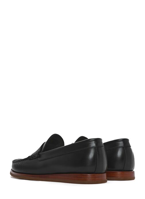 Erkek Siyah Deri Casual Loafer 25SFD775322 - Görsel 6