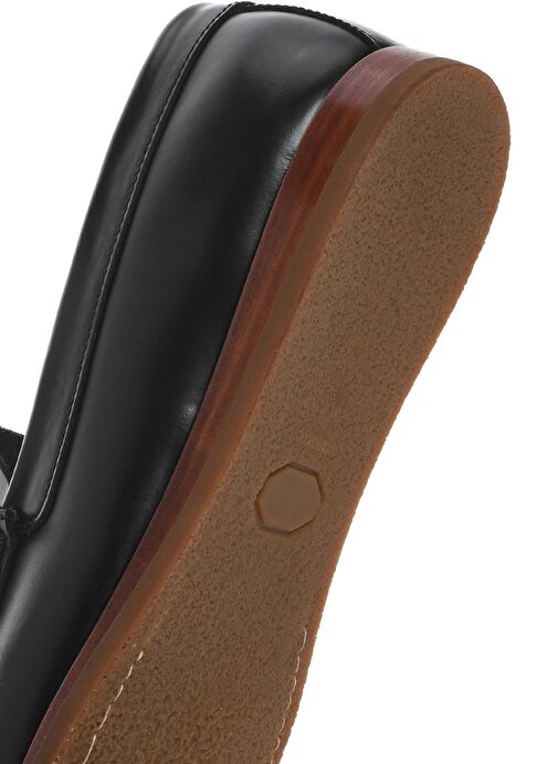 Erkek Siyah Deri Casual Loafer 25SFD775322 - Görsel 9