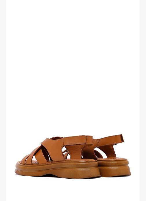 Derimod Derimod Kadın Taba Arkası Bantlı Deri Sandalet 25SFD351218 Sandalet & Terlik | Boyner Taba - 5. görsel