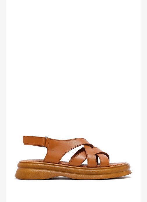 Derimod Derimod Kadın Taba Arkası Bantlı Deri Sandalet 25SFD351218 Sandalet & Terlik | Boyner Taba - 2. görsel