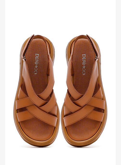 Derimod Derimod Kadın Taba Arkası Bantlı Deri Sandalet 25SFD351218 Sandalet & Terlik | Boyner Taba - 7. görsel