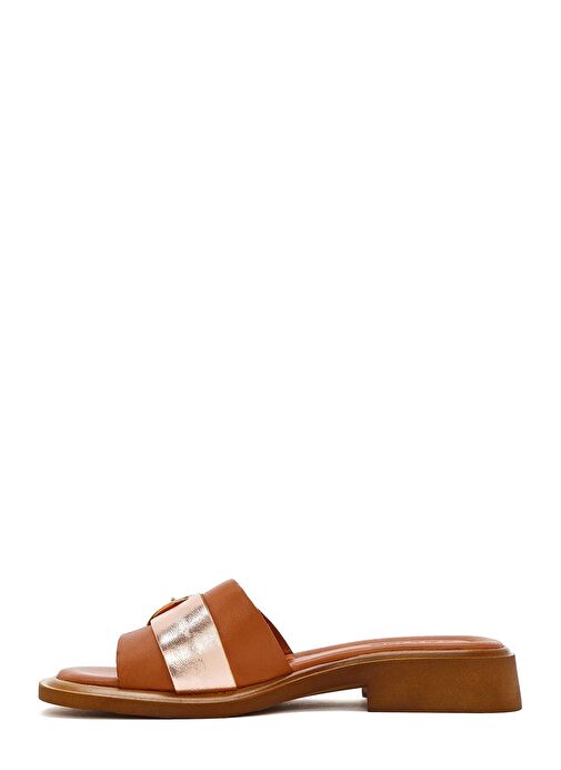 Kadın Taba Tokalı Deri Terlik 25SFD361414 - Görsel 3