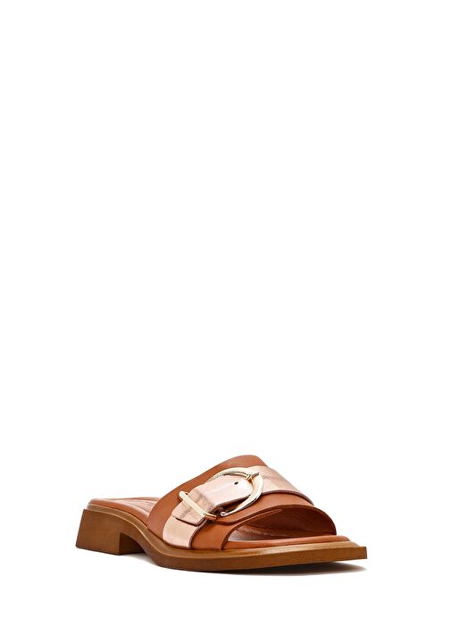 Kadın Taba Tokalı Deri Terlik 25SFD361414 - Görsel 7