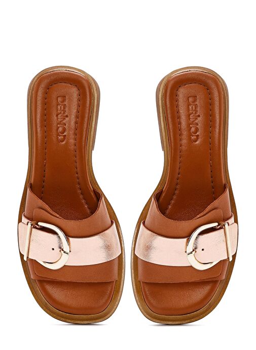 Kadın Taba Tokalı Deri Terlik 25SFD361414 - Görsel 8