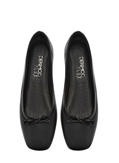 Derimod Derimod Flex Kadın Siyah Fiyonklu Deri Babet 25SFD380018 | Boyner Siyah - 8. görsel