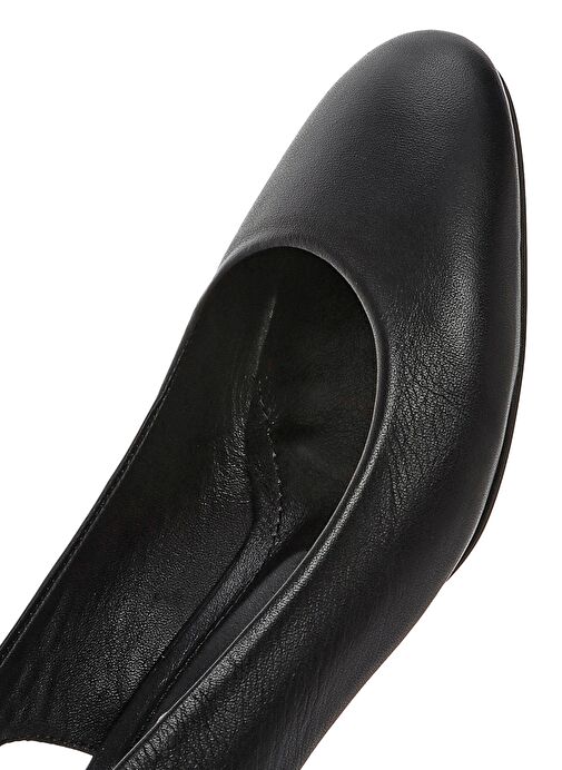 Derimod Flex Kadın Siyah Arkası Açık Kalın Kısa Topuklu Deri Ayakkabı 25SFD380318 - Görsel 9