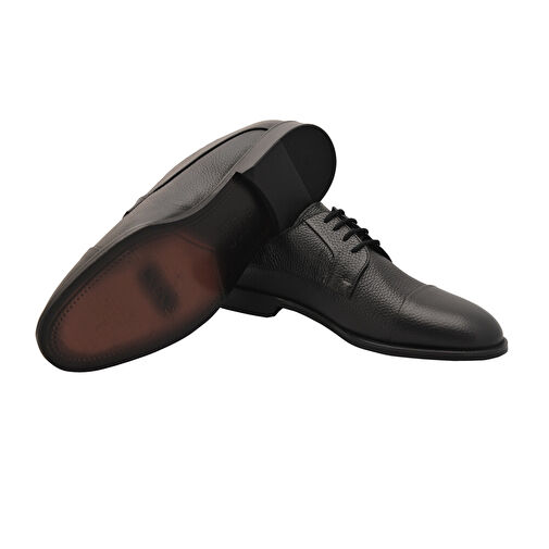 MİCROLİGHT TABAN DOKULU SİYAH AYAKKABI - Görsel 5