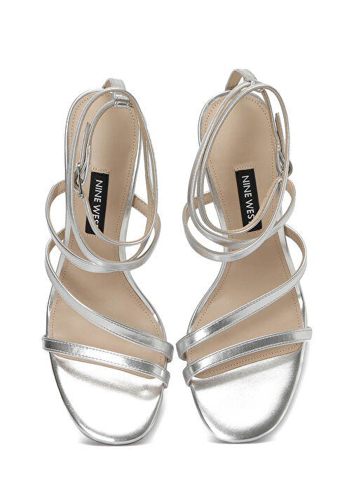 ARNELO 3FX Gümüş Kadın Topuklu Sandalet - Görsel 5