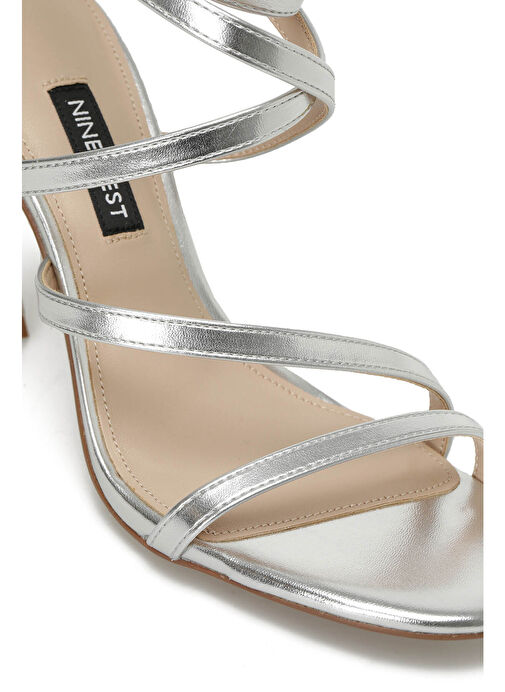 ARNELO 3FX Gümüş Kadın Topuklu Sandalet - Görsel 8