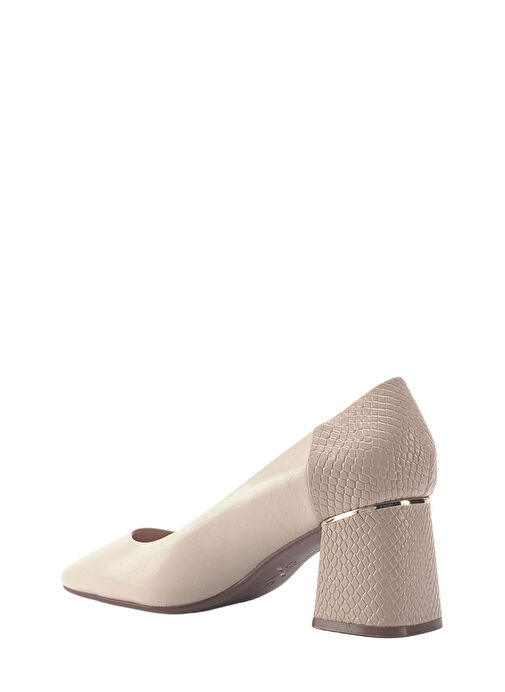 BEGGA 3FX Bej Kadın Topuklu Ayakkabı - Görsel 4