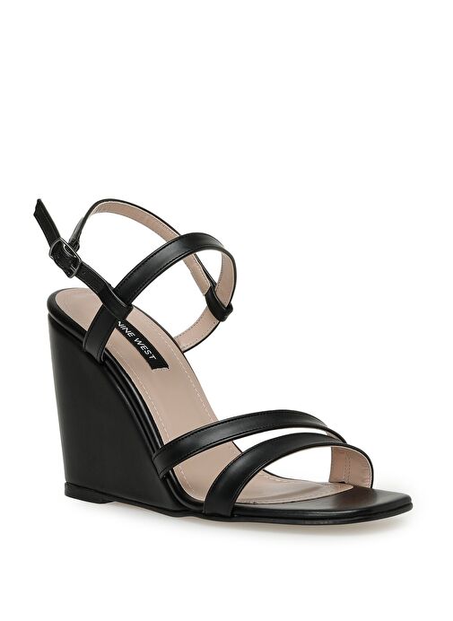 MOEX 3FX Siyah Kadın Dolgu Topuk Sandalet - Görsel 3