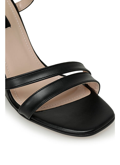 MOEX 3FX Siyah Kadın Dolgu Topuk Sandalet - Görsel 8