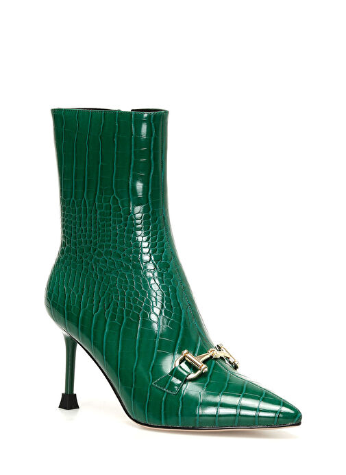 OLI 3PR Yeşil Kadın Topuklu Bot - Görsel 3