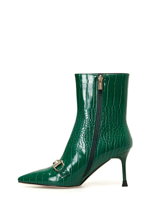 OLI 3PR Yeşil Kadın Topuklu Bot - Görsel 4
