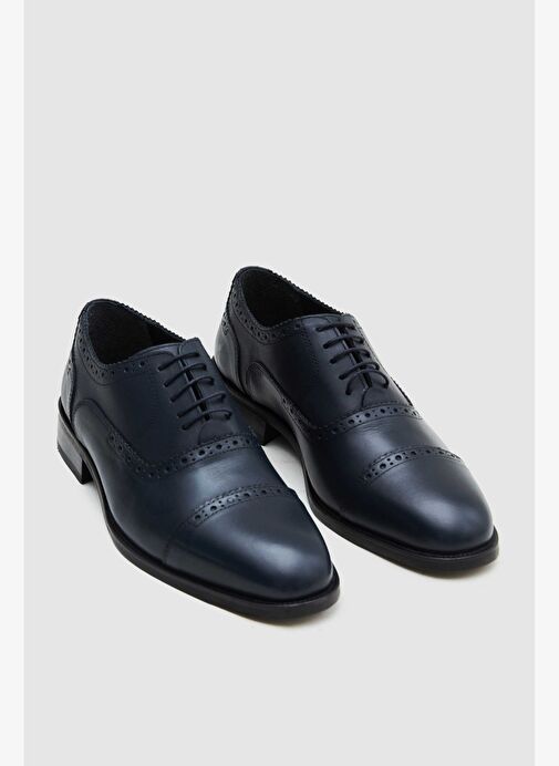 Ds Damat Lacivert Hakiki Deri Ayakkabi - Görsel 2