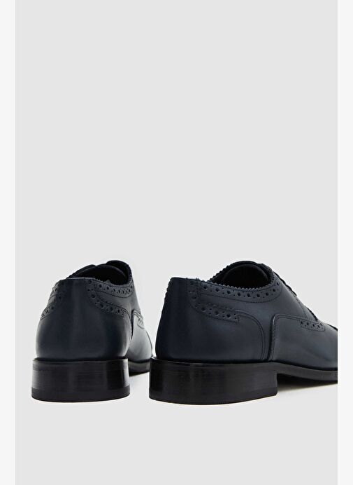 Ds Damat Lacivert Hakiki Deri Ayakkabi - Görsel 5