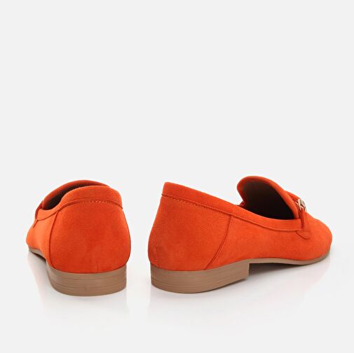Hakiki Deri Turuncu Kadın Loafer - Görsel 6