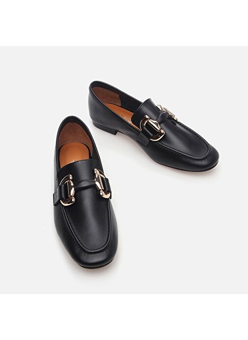 Hotiç Siyah Kadın Deri Loafer 01AYH283290A100 - Görsel 5