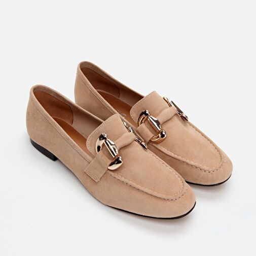 Hakiki Deri Camel Kadın Loafer - Görsel 3
