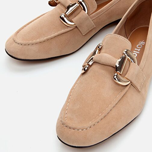 Hakiki Deri Camel Kadın Loafer - Görsel 5