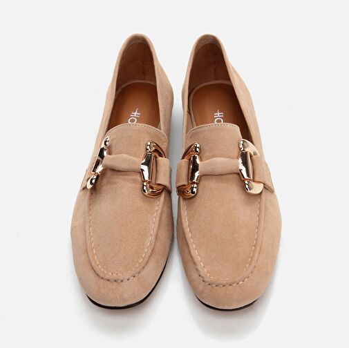 Hakiki Deri Camel Kadın Loafer - Görsel 7