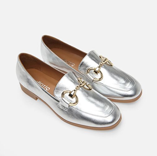 Hakiki Deri Lame Kadın Loafer - Görsel 3