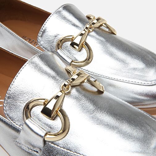 Hakiki Deri Lame Kadın Loafer - Görsel 4