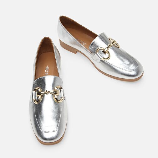 Hakiki Deri Lame Kadın Loafer - Görsel 5