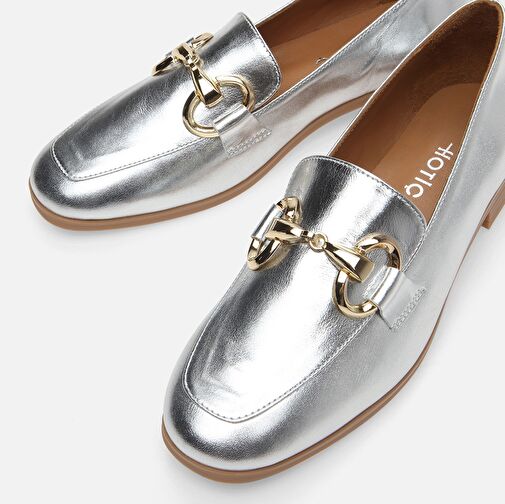 Hakiki Deri Lame Kadın Loafer - Görsel 6