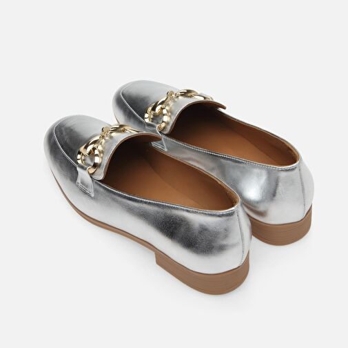 Hakiki Deri Lame Kadın Loafer - Görsel 7