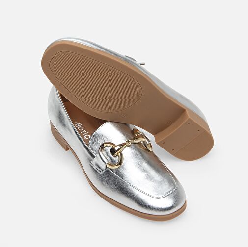 Hakiki Deri Lame Kadın Loafer - Görsel 8