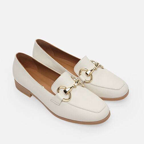 Hakiki Deri Kemik Kadın Loafer - Görsel 2
