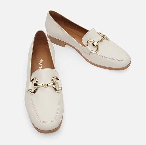 Hakiki Deri Kemik Kadın Loafer - Görsel 5