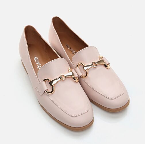 Hakiki Deri Pudra Kadın Loafer - Görsel 3