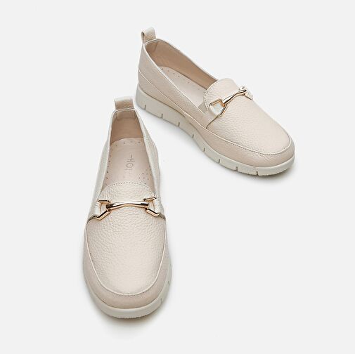 Hotiç Bej Kadın Deri Loafer 01AYH286000A310 - Görsel 4