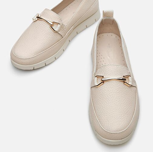 Hotiç Bej Kadın Deri Loafer 01AYH286000A310 - Görsel 5