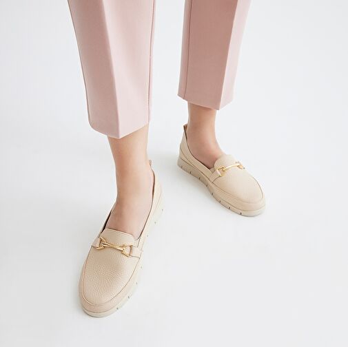 Hotiç Bej Kadın Deri Loafer 01AYH286000A310 - Görsel 7