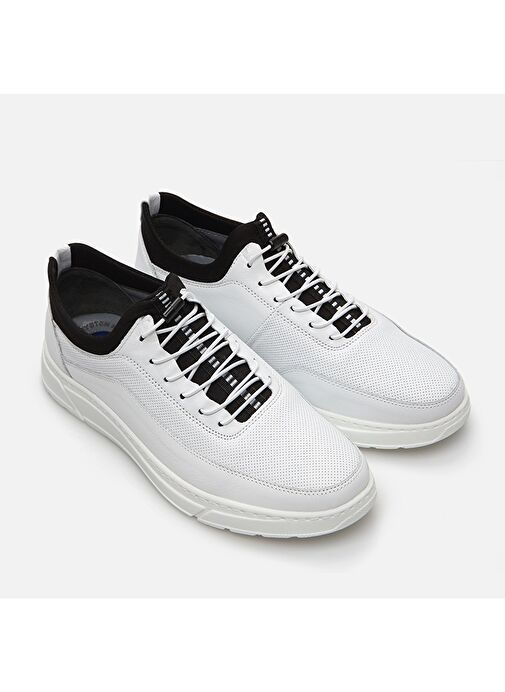 Hotiç Beyaz-Siyah Erkek Deri Sneaker 02AYH286730A900 - Görsel 3