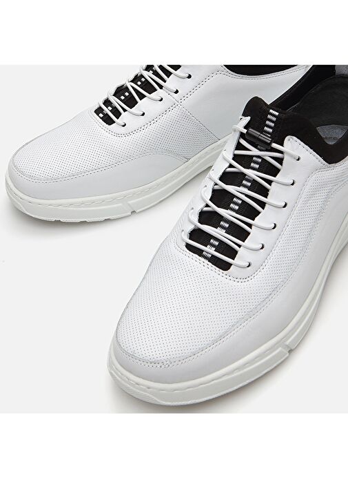Hotiç Beyaz-Siyah Erkek Deri Sneaker 02AYH286730A900 - Görsel 5