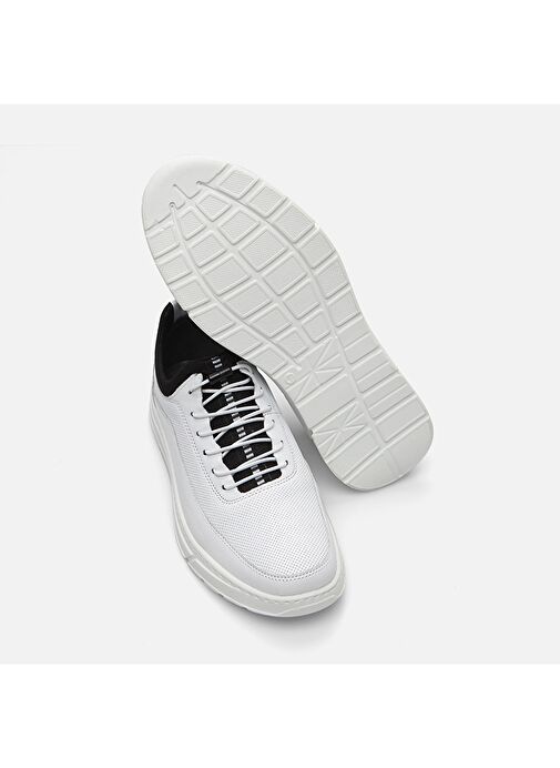 Hotiç Beyaz-Siyah Erkek Deri Sneaker 02AYH286730A900 - Görsel 7