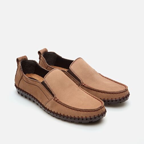 Hakiki Deri Kum Beji Erkek Günlük Ayakkabı - Görsel 3