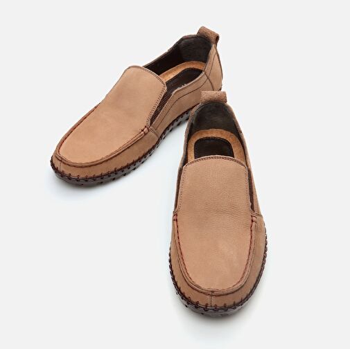 Hakiki Deri Kum Beji Erkek Günlük Ayakkabı - Görsel 4