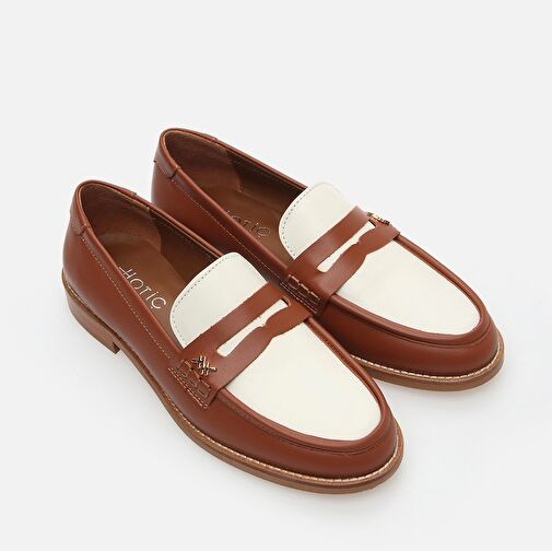 Hotiç Taba-Beyaz Kadın Deri Loafer 01AYH288500A374 - Görsel 3
