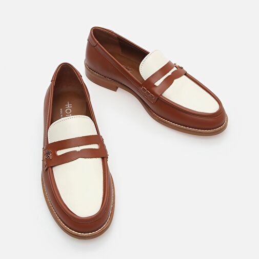 Hotiç Taba-Beyaz Kadın Deri Loafer 01AYH288500A374 - Görsel 4