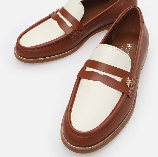 Hotiç Taba-Beyaz Kadın Deri Loafer 01AYH288500A374 - Görsel 5