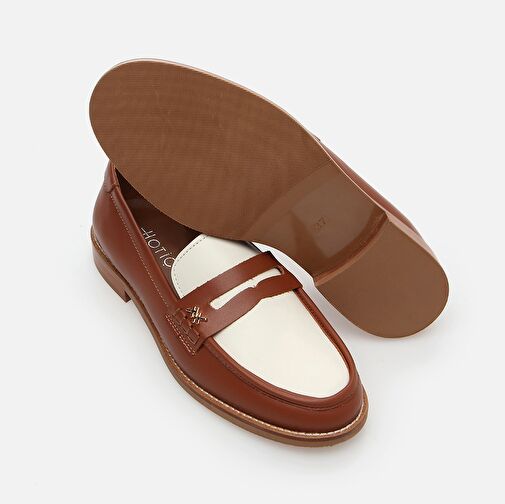 Hotiç Taba-Beyaz Kadın Deri Loafer 01AYH288500A374 - Görsel 7