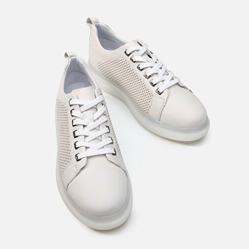 Hakiki Deri Bej Erkek Günlük Ayakkabı - Görsel 4