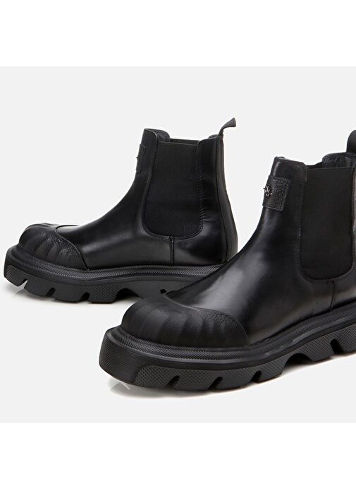Hakiki Deri Siyah Erkek Günlük Bot - Görsel 8