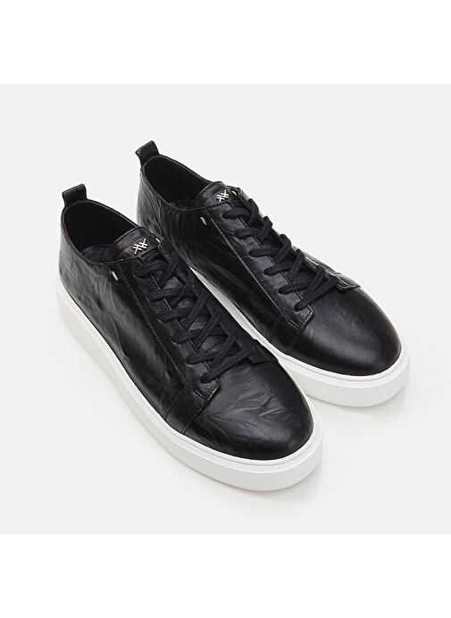 Hakiki Deri Siyah Erkek Günlük Ayakkabı - Görsel 3